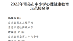 喜报|山东省轻工工程学校被评为青岛市中小学心理健康教育示范校